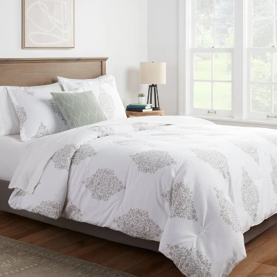 Medallion Printed Family-Friendly Comforter & Sham Set - Threshold™ 3 Medallion Printed Family-Friendly Comforter & Sham Set - Threshold™