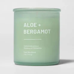 Glass Jar Aloe And Bergamot Candle Green - Threshold™ -Decor Home GUEST 073b9542 5bc7 4c27 b1bf 1bfff5fc259b