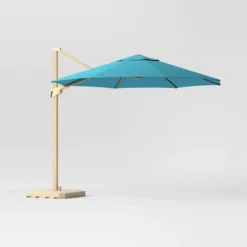 11'x11' Offset Patio Umbrella - Light Wood Pole - Threshold™ -Decor Home GUEST 081b8e95 cf68 4752 adda 7a85d0a3bba3