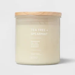 Glass Jar Tea Tree And Spearmint Candle Beige - Threshold™ -Decor Home GUEST 08840a6f eb81 4eba bdb2 82fa19c57c5b