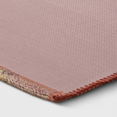 Southbury Washable Printed Diamond Persian Style Rug Rust - Threshold™ 5 Southbury Washable Printed Diamond Persian Style Rug Rust - Threshold™ - Image 3