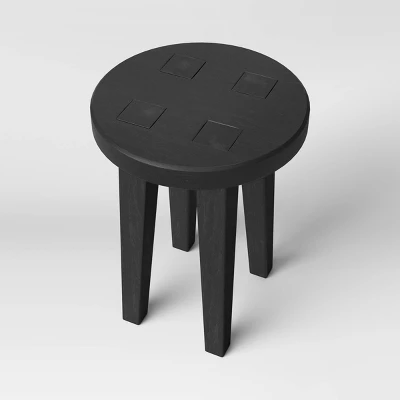Woodland Carved Wood Accent Table - Black - Threshold 5 Woodland Carved Wood Accent Table - Black - Threshold - Image 3