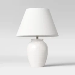 Turned Ceramic Table Lamp White - Threshold™ -Decor Home GUEST 0c5fcf73 910a 479f a8ce c7fb931048d7