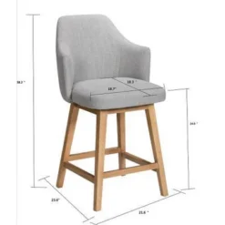 Kinston Swivel Curved Back Upholstered Counter Height Barstool - Threshold™ -Decor Home GUEST 0cf41a59 02f8 4482 a305 0046c7165fa6