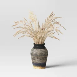Grass Arrangement In Ceramic Pot Black - Threshold™ -Decor Home GUEST 0efded28 a1c0 4c30 b142 c93cc97829c1