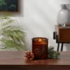 9oz Lidded Amber Glass Jar Crackling Wooden Wick Fennel And Pine Candle - Threshold™ -Decor Home GUEST 12b52490 9d00 4e2c 8c08 8dca32cfa8c6