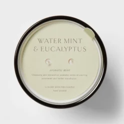 Colored Vase Glass With Dustcover Watermint And Eucalyptus Candle Green - Threshold™ -Decor Home GUEST 138a925b cebc 4734 877a 32f650153977