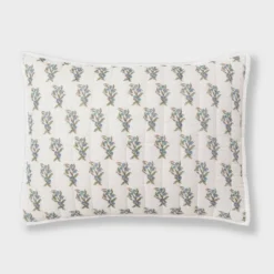 Voile Woodblock Printed Quilt Sham Ivory - Threshold™ -Decor Home GUEST 18e7d34d e9d5 44c9 a257 784633d28fac