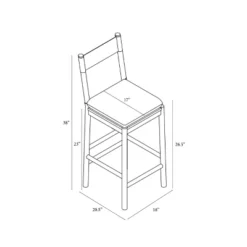 Emery Wood Counter Height Barstool With Upholstered Seat And Sling Back Natural - Threshold™ Designed With Studio McGee -Decor Home GUEST 195f58ad 8370 4b07 a2c7 caa1f841e5e6