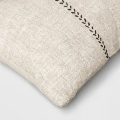 Oversized Stitched Lumbar Throw Pillow Neutral - Threshold™ -Decor Home GUEST 1b3e6912 537b 4a18 a3c5 485cfb4f0792