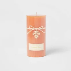 Ribbed Pillar Pumpkin Spice Candle - Threshold™ -Decor Home GUEST 21f896e1 bbe7 4559 bf5f bbe5f97832cd