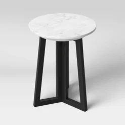 Altavista Round Marble End Table White - Threshold™ -Decor Home GUEST 2758c8eb 8d8e 4972 8d46 eafeb11b9283