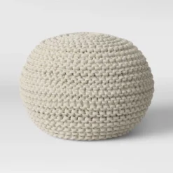 Cloverly Chunky Knit Pouf - Threshold -Decor Home GUEST 298c80e6 7902 4452 b21d 0b330077374e
