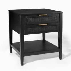 East Bluff 2 Drawers Woven Accent Table Black - Threshold™ Designed With Studio McGee -Decor Home GUEST 29905b41 0976 4ad7 8c10 41d4cef772fa
