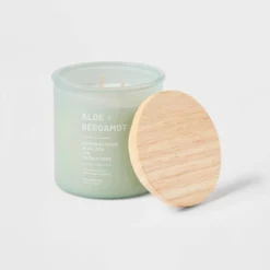 Glass Jar Aloe And Bergamot Candle Green - Threshold™ -Decor Home GUEST 29e61cdc 95e6 4cf3 b5fb 0c7370f56987