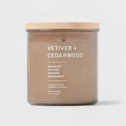 Glass Jar Vetiver And Cedarwood Candle Brown - Threshold™ -Decor Home GUEST 2be66217 9673 4f71 89d7 981533e54650