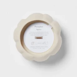 12oz Brushed Abstract Pumpkin Ceramic With Woodwick And Dustcover Warm Cider + Cinnamon Candle - Threshold™ -Decor Home GUEST 2e4624fa f58d 4e1d 9d27 a1bbf625c793