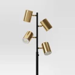 Dean Spotlight Floor Lamp Black/Brass (Includes LED Light Bulb) - Threshold™ -Decor Home GUEST 2f16513e 21a0 40c4 b946 c34743de6af1