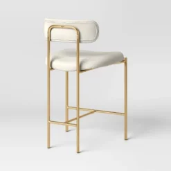 Orion Luxe Backed Counter Height Barstool With Brass Legs Gray Velvet - Threshold™ -Decor Home GUEST 33b10d11 4ac6 416d b941 181159cfc112