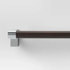 Dark Faux Wood Curtain Rod Nickel - Threshold™ -Decor Home GUEST 3f1572b1 fc3d 4ce8 8600 dec628aa2d09