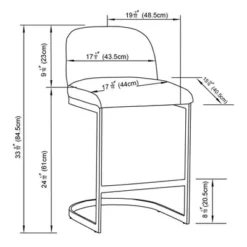 2pk Jules Cantilever Armless Upholstered Counter Height Barstool - Threshold™ -Decor Home GUEST 43f66d3d bc63 4c4e a252 83898804be78