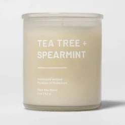 Glass Jar Tea Tree And Spearmint Candle Beige - Threshold™ -Decor Home GUEST 44b883d8 baee 4787 a74c 3d32a16e8b4f