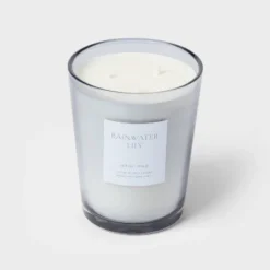 Colored Vase Glass With Dustcover Rainwater Lily Candle Gray - Threshold™ 11 Colored Vase Glass With Dustcover Rainwater Lily Candle Gray - Threshold™ -Decor Home GUEST 4dd3a894 6c80 4248 a2de 93743bf8dee9