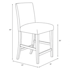 25" Velvet Parsons Counter Height Barstool Wood - Threshold™ -Decor Home GUEST 502e98e9 d371 4be1 ac02 195efdc5d03b