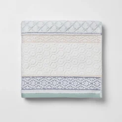 Pattern Filled Stripe Towel Blue - Threshold -Decor Home GUEST 50f19a60 e619 4f20 adcc 10d255eeb751