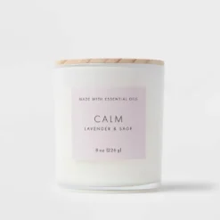 Wood Lidded Glass Wellness Calm Candle - Threshold™ -Decor Home GUEST 518451c6 213f 4303 ad48 fec583907229