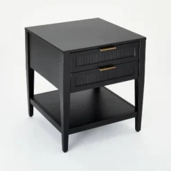East Bluff 2 Drawers Woven Accent Table Black - Threshold™ Designed With Studio McGee -Decor Home GUEST 575de8be 7e88 4543 b84c fdce79d39cf3