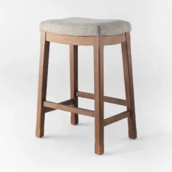 Candor Wood And Upholstered Saddle Counter Height Barstool - Threshold™ -Decor Home GUEST 5b16e3f6 659a 452c 94c6 c37d9de19550