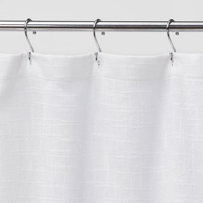 Woven Shower Curtain White - Threshold™ 4 Woven Shower Curtain White - Threshold™ - Image 2