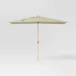 10'x6' Rectangular Market Patio Umbrella - Light Wood Pole - Threshold™ -Decor Home GUEST 5fb33983 be50 4af3 8602 ec3479445938
