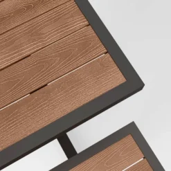 Bryant Faux Wood Rectangle Patio Picnic Table - Gray/Natural Wood - Threshold™ -Decor Home GUEST 61163d69 eb47 45b7 8fe5 b465c4217b59