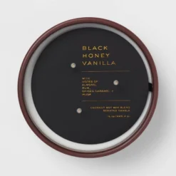 15oz Ceramic Jar 3-Wick Black Honey Vanilla Candle Plum Purple - Threshold™ -Decor Home GUEST 628598e2 25c1 4401 a53c 5b759f517136