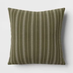 Cotton Flax Woven Striped Square Throw Pillow - Threshold™ -Decor Home GUEST 650ad36d 6c78 4be8 b6fa 185fe0dc4e84