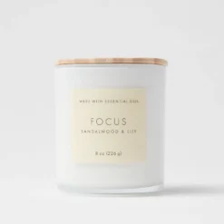 Wood Lidded Glass Wellness Focus Candle - Threshold™ -Decor Home GUEST 6ad6f3d2 39ad 4239 9365 f6449a665735