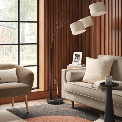 Avenal 3-Head Shaded Arc Floor Lamp Black - Threshold™ 4 Avenal 3-Head Shaded Arc Floor Lamp Black - Threshold™ - Image 2