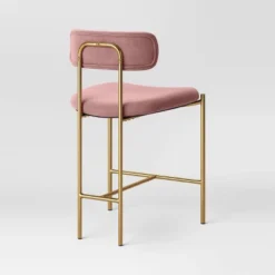 Orion Luxe Backed Counter Height Barstool With Brass Legs Blush Velvet - Threshold™ -Decor Home GUEST 6fae67b2 b02e 4960 846e d794af26c1cf