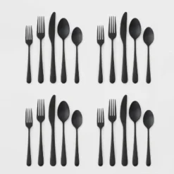 20pc Harrington Flatware Set Black - Threshold™ -Decor Home GUEST 701d9c22 9fd0 4379 8eb2 5dfad3133a69