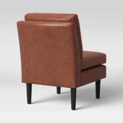 Gelbin Faux Leather Slipper Chair With Wood Legs - Threshold™ -Decor Home GUEST 79c6f7f3 f809 4654 bfbb 3f8fdad22532