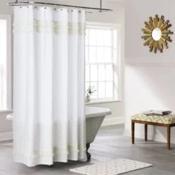 Macramé Fringe Shower Curtain Cream - Threshold™ -Decor Home GUEST 7eeb8034 7f1e 476c bc36 6fe107c3a630