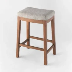 Candor Wood And Upholstered Saddle Counter Height Barstool - Threshold™ -Decor Home GUEST 80c1f2de 5ac5 48a3 9160 9e552e51230e