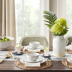 16pc Porcelain Beaded Rim Dinnerware Set White - Threshold™ 7 16pc Porcelain Beaded Rim Dinnerware Set White - Threshold™ -Decor Home GUEST 81517997 f58c 4b61 b851 e254615c0e6f