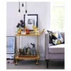 Metal, Wood, And Leather Bar Cart - Gold - Threshold™ -Decor Home GUEST 8794eff1 f37e 40f1 8db5 fcd72f9fc23e