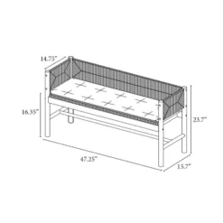 Elden Wood Bench With Woven Back And Loose Cushion Seat - Threshold™ Designed With Studio McGee -Decor Home GUEST 8f053347 15e4 4064 81c1 72a38bf0a4d6