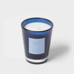 Colored Vase Glass With Dustcover Marine Moss Candle Blue - Threshold™ -Decor Home GUEST 92ed5d27 7850 40ae bc3d 182e0d599d8a