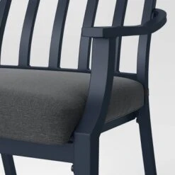 2pc Fairmont Stationary Outdoor Patio Dining Chairs Arm Chairs Black - Threshold™ -Decor Home GUEST 93b3d878 5c10 4c28 a687 063fbcfa7688