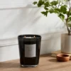 Colored Vase Glass With Dustcover & Black Teak Candle Black - Threshold™ -Decor Home GUEST 98ba7e79 76fb 46f6 b02d b25275ec64cf